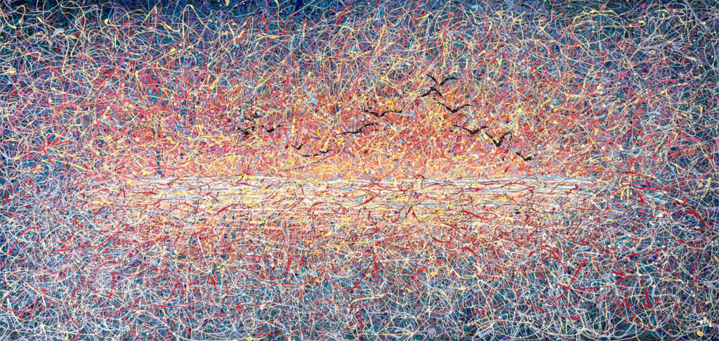 Sunrise with red lines, 2024 Nadin Antoniuk