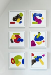 Evolving Language - Composition of 6 paintings, 2023 Daniela Pasqualini