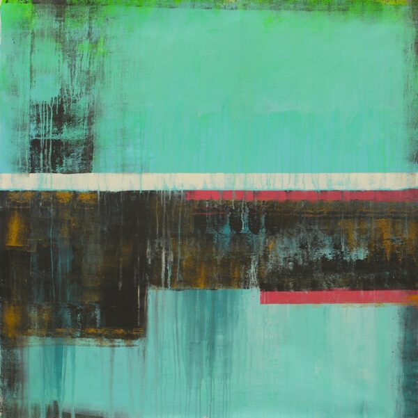 Untitled Black - Turquoise by Ronald Hunter