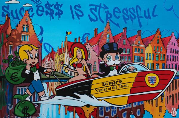 Success is Stressful - Mr. Monopoly & Richie Rich in Bruges by Belart Collective
