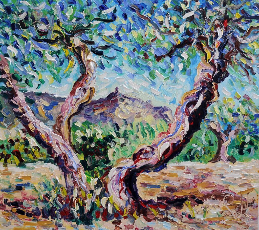 La coppia di ulivi olio su tela by Antonino Puliafico