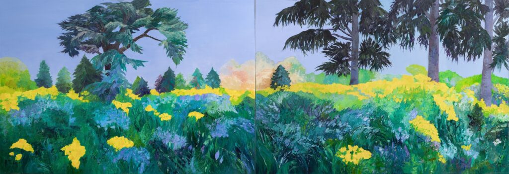 Printemps au parc diptyque by Agnès Tiollier