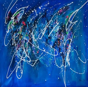 Art water - Grand tableau bleu - Âme Sauvage