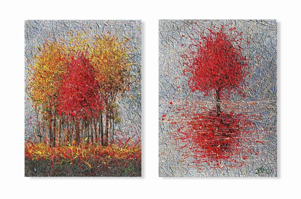 Lights of Autumn Diptych (ready to hang) - Nadin Antoniuk