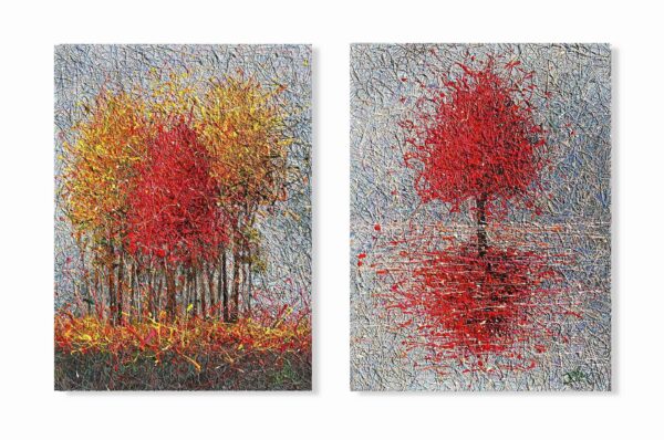 Lights of Autumn Diptych (ready to hang) - Nadin Antoniuk