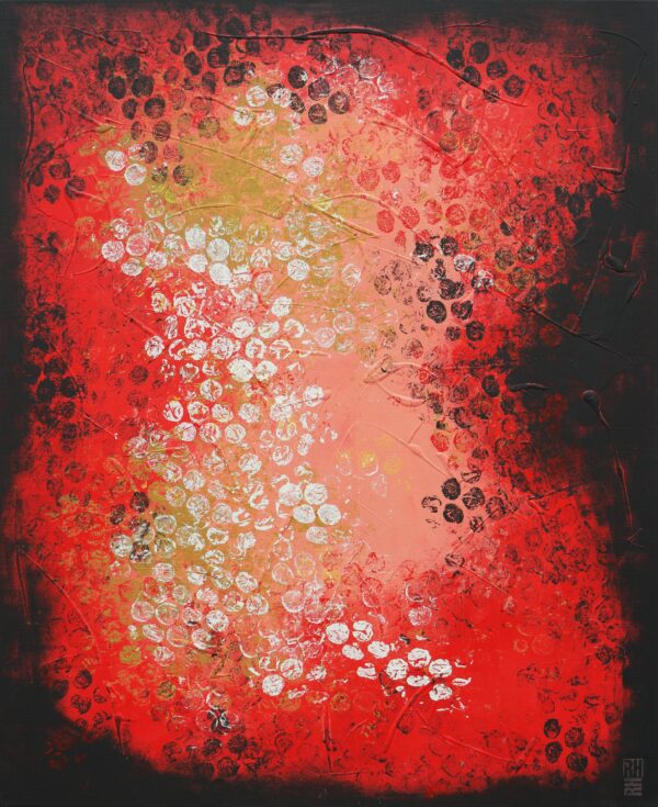 Boiling bubbles red vertical - Ronald Hunter