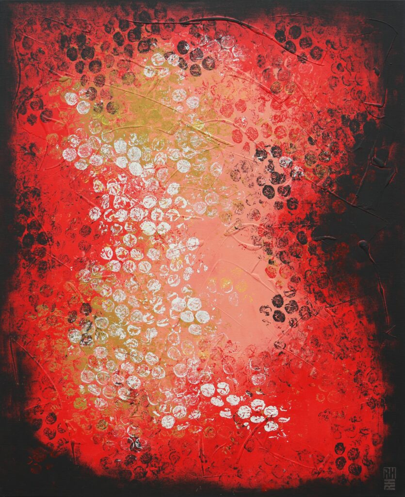 Boiling bubbles red vertical - Ronald Hunter