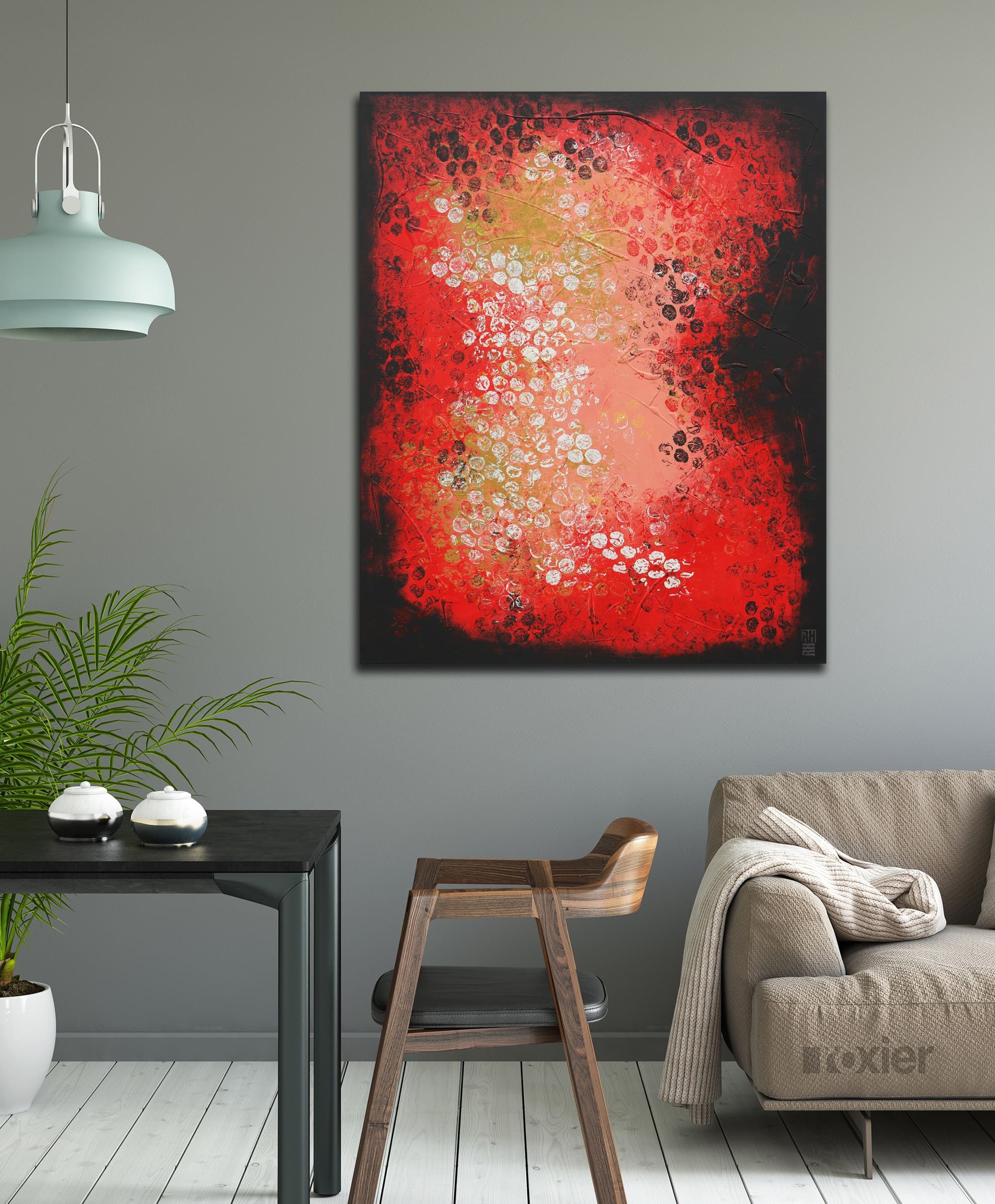 Boiling bubbles red vertical - Ronald Hunter