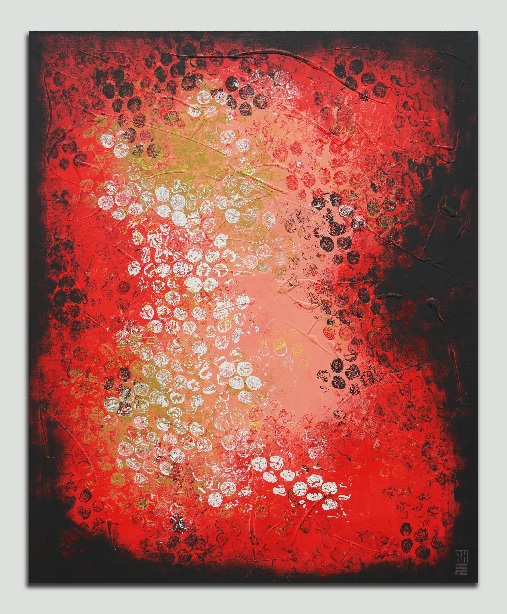 Boiling bubbles red vertical - Ronald Hunter