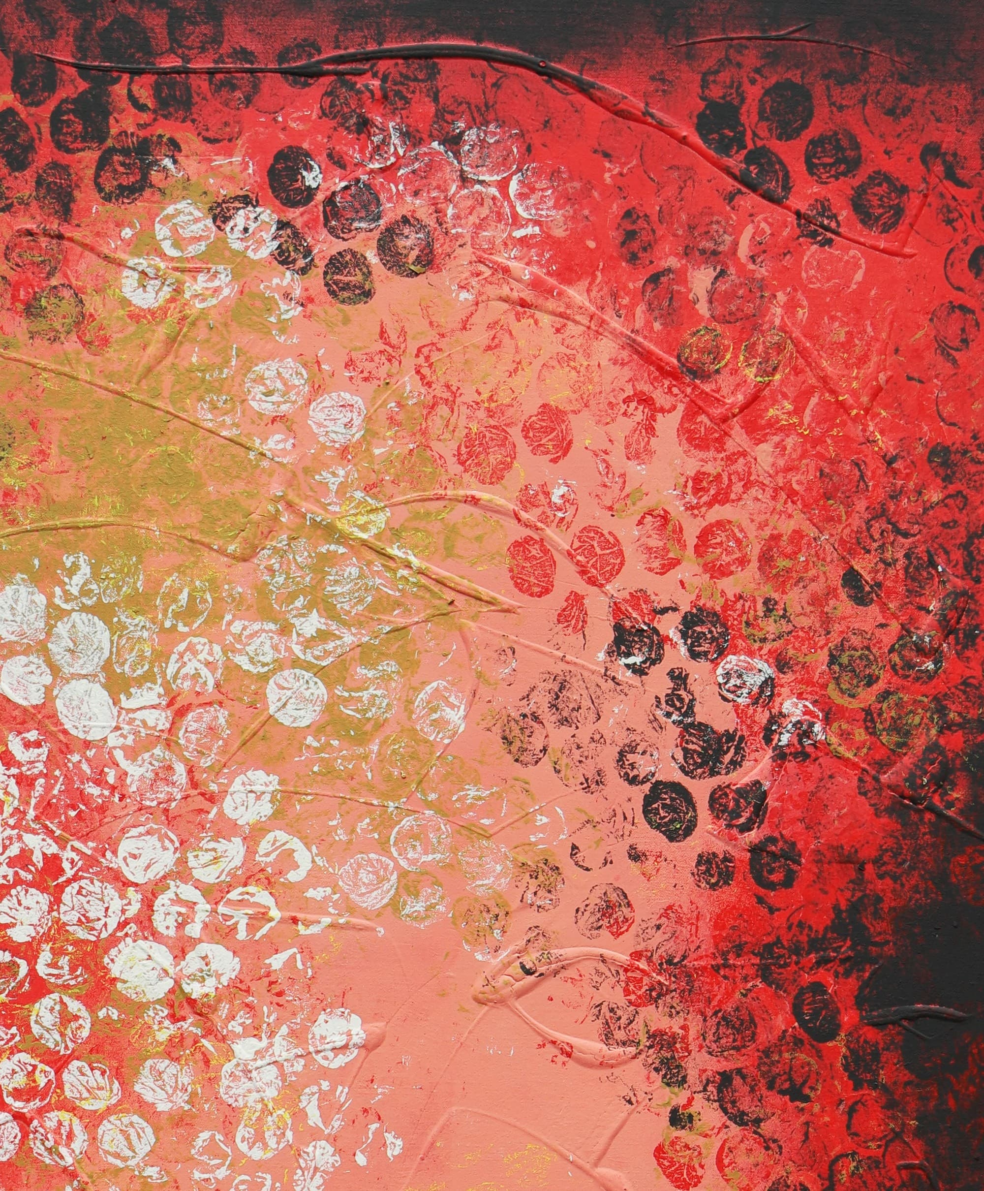 Boiling bubbles red vertical - Ronald Hunter