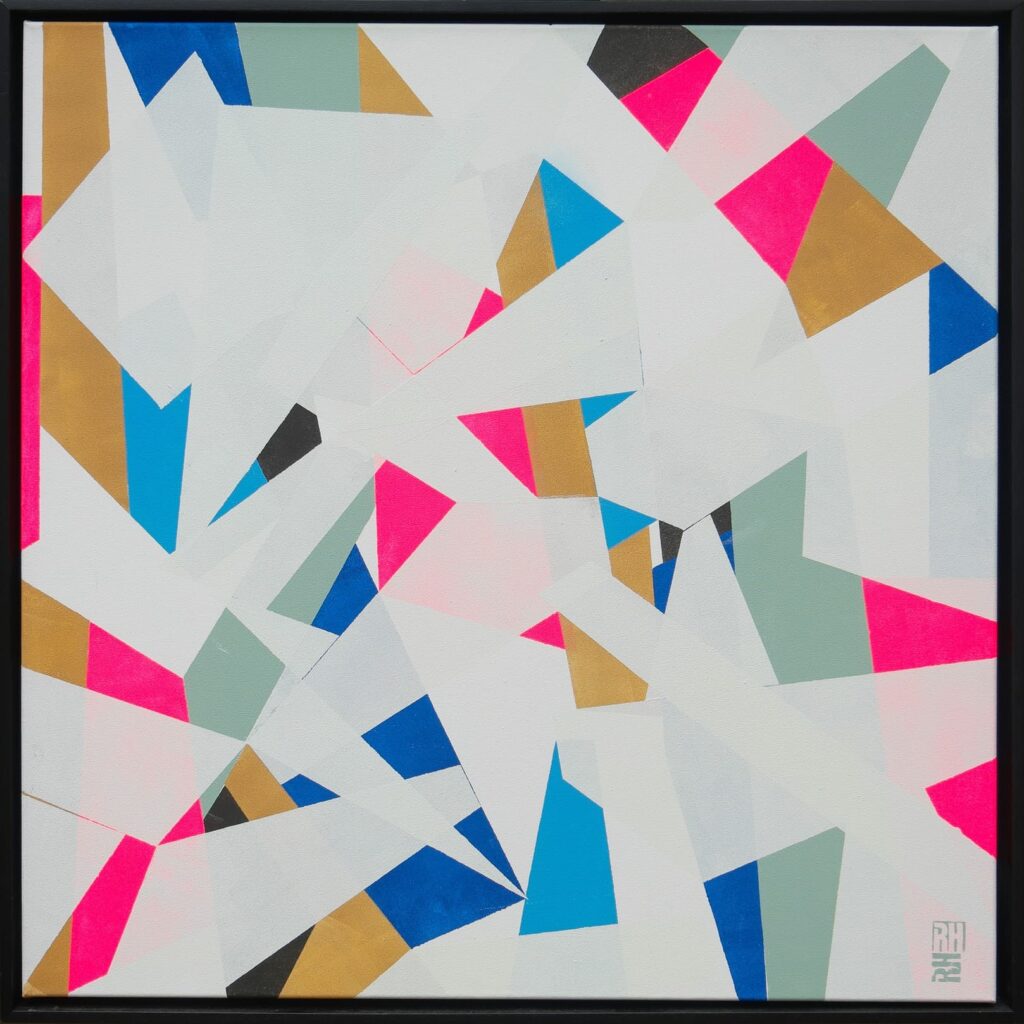 Fractured neon pink & blue - Ronald Hunter