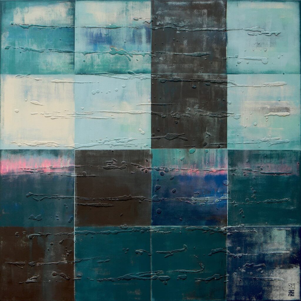 Tiles black & blue XL - Ronald Hunter