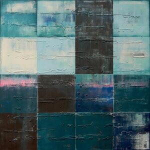 Tiles black & blue XL - Ronald Hunter