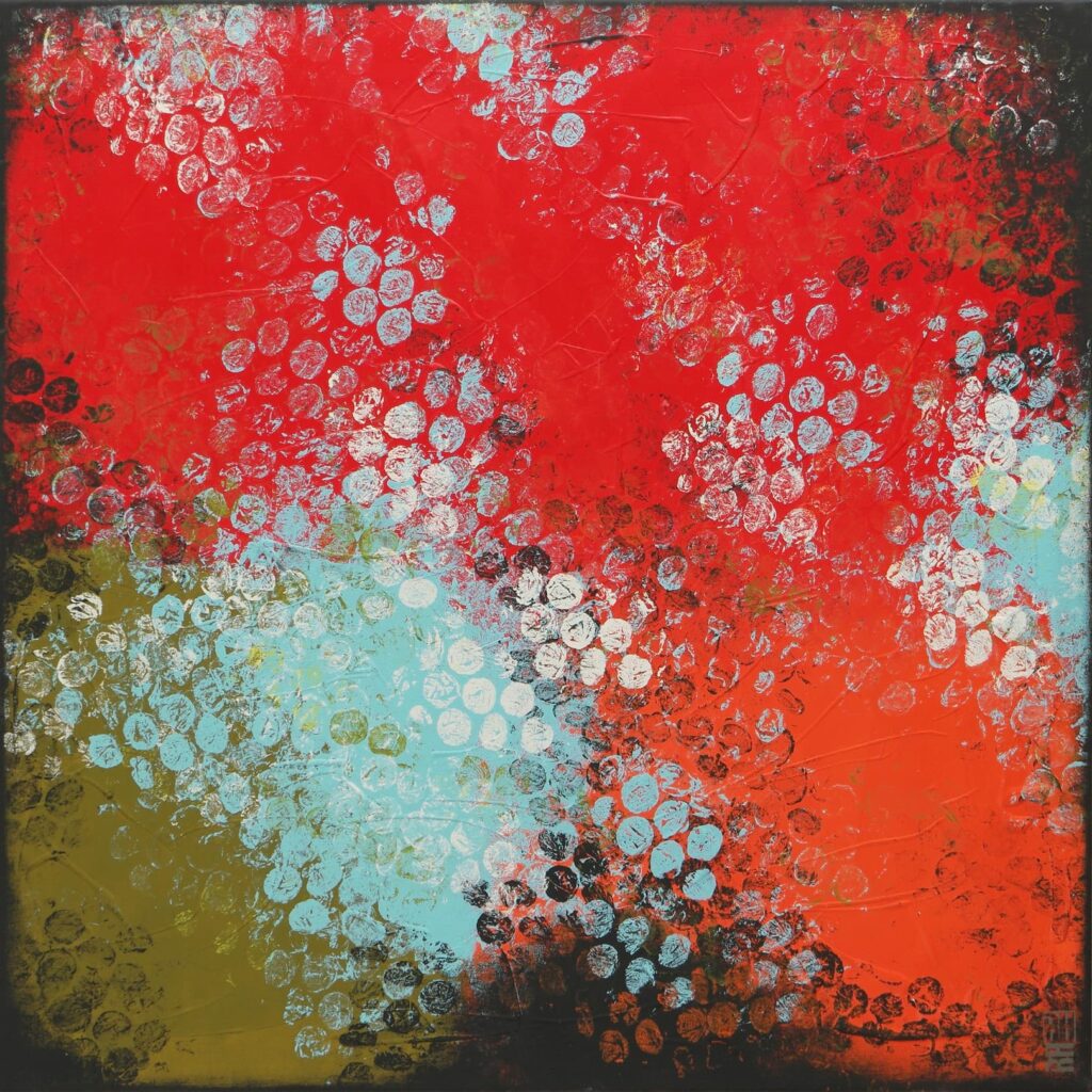 Boiling Bubbles red & blue - Ronald Hunter